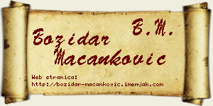 Božidar Macanković vizit kartica